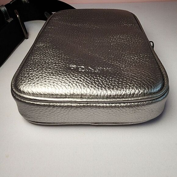 NWT Coach CO917 Aden Crossbody in Foil Metallic Refined Pebble Leather Silver - Picture 4 of 5